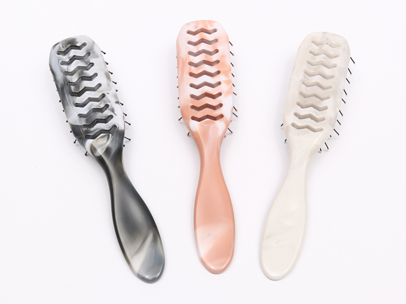 Plastic Natural Vented Paddle Hair Brush para sa Makapal na Buhok