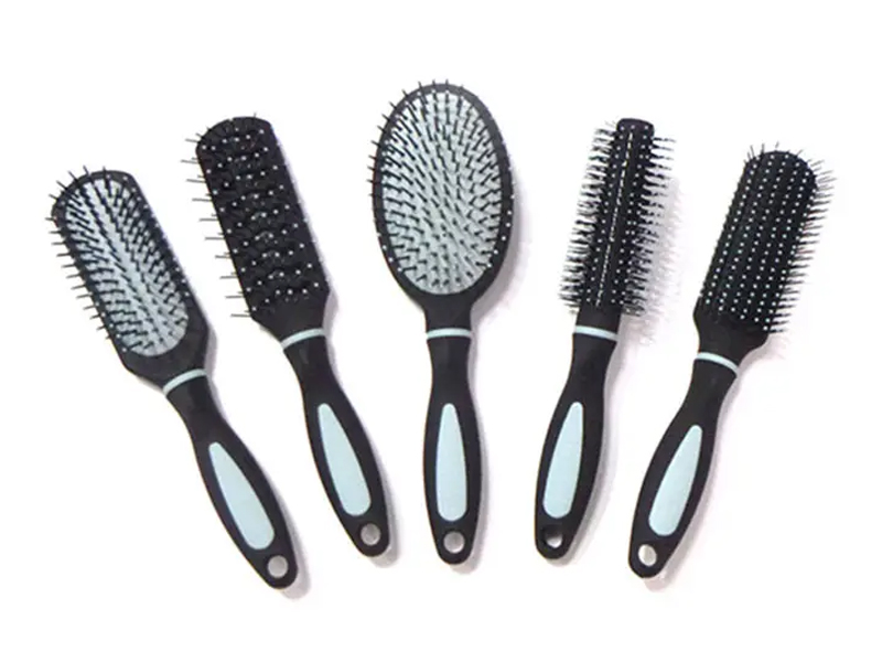 Plastic Handle Detangle Hard Bristle Scalp Massager Comb Set