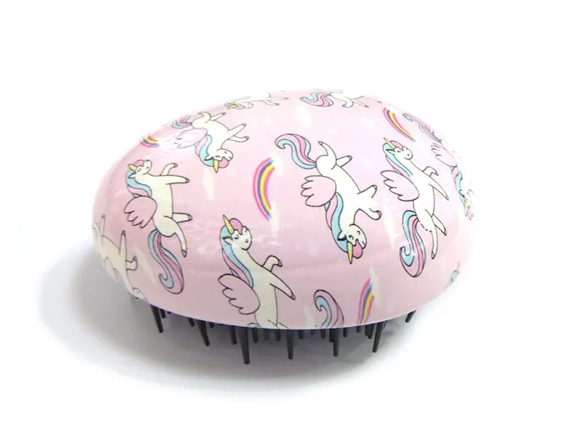 Mga Bata na Transparent na Lavender Colored Detangler Egg Small Hair Brush
