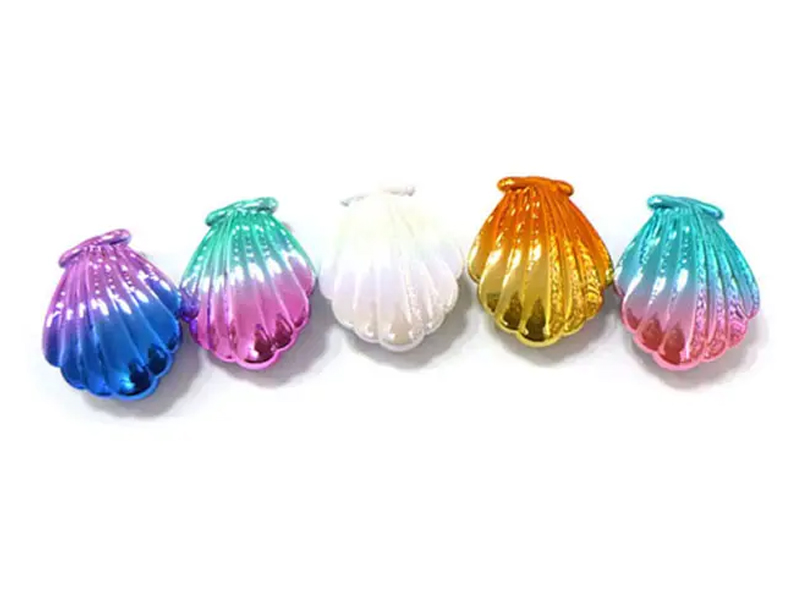 Naka-Electroplated na Mini Detangling Kids Hair Brush na Hugis Shell
