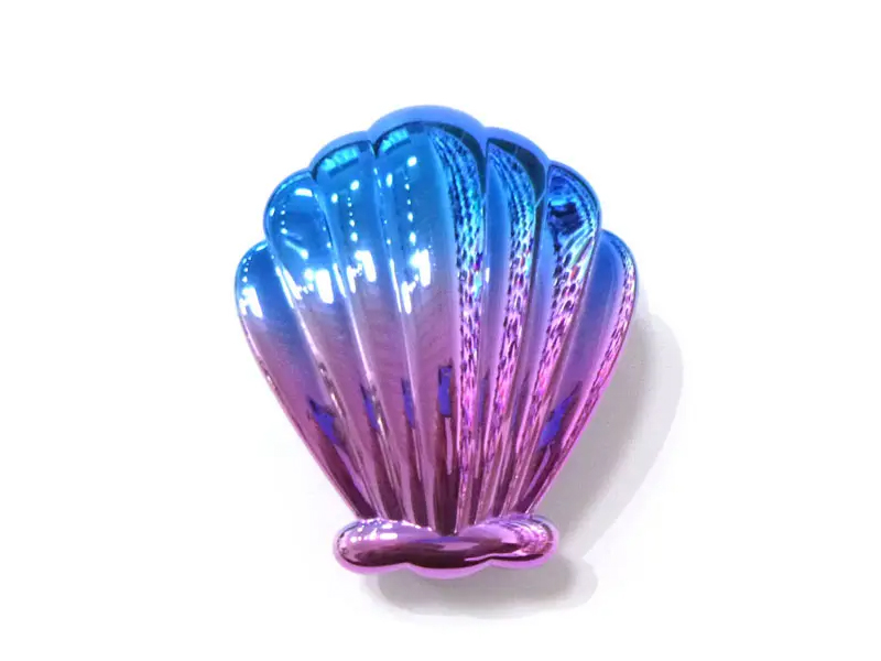 Naka-Electroplated na Mini Detangling Kids Hair Brush na Hugis Shell