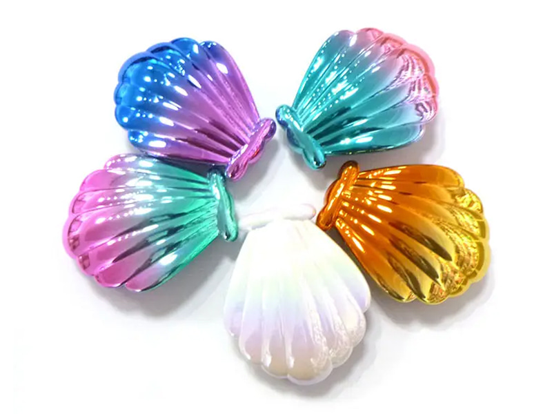 Naka-Electroplated na Mini Detangling Kids Hair Brush na Hugis Shell