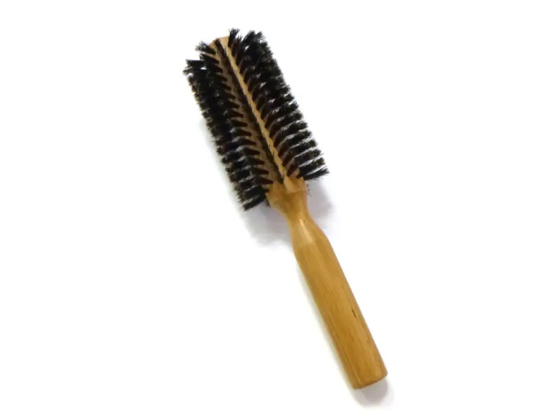 Bamboo Round Boar Bristle Wooden Hair Brush