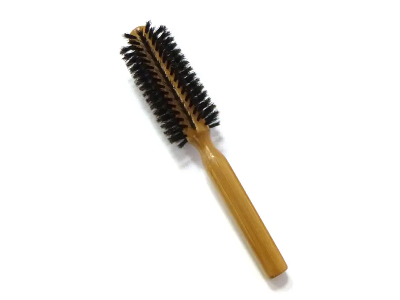 Bamboo Round Boar Bristle Wooden Hair Brush