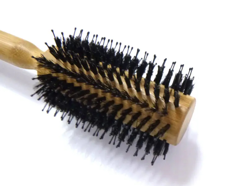 Bamboo Round Boar Bristle Wooden Hair Brush