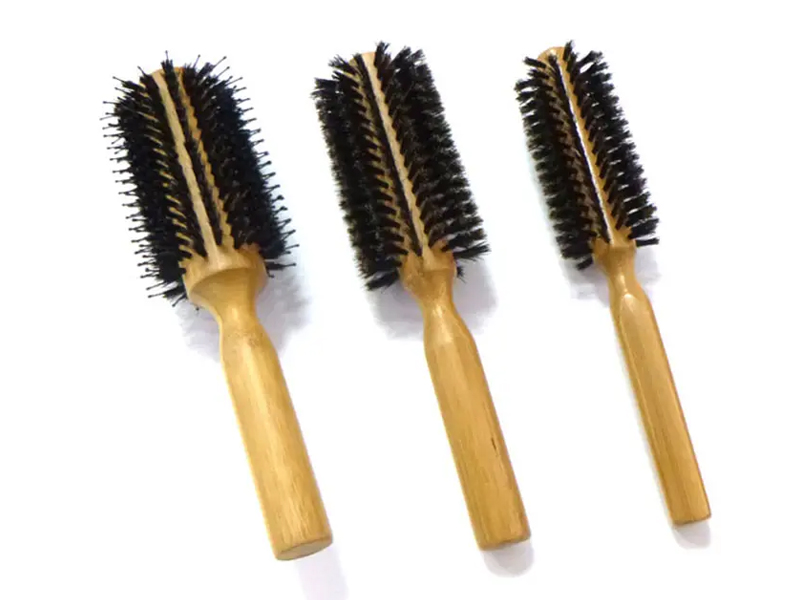 Bamboo Handle Boar Bristle Massage Straightening Hair Brush