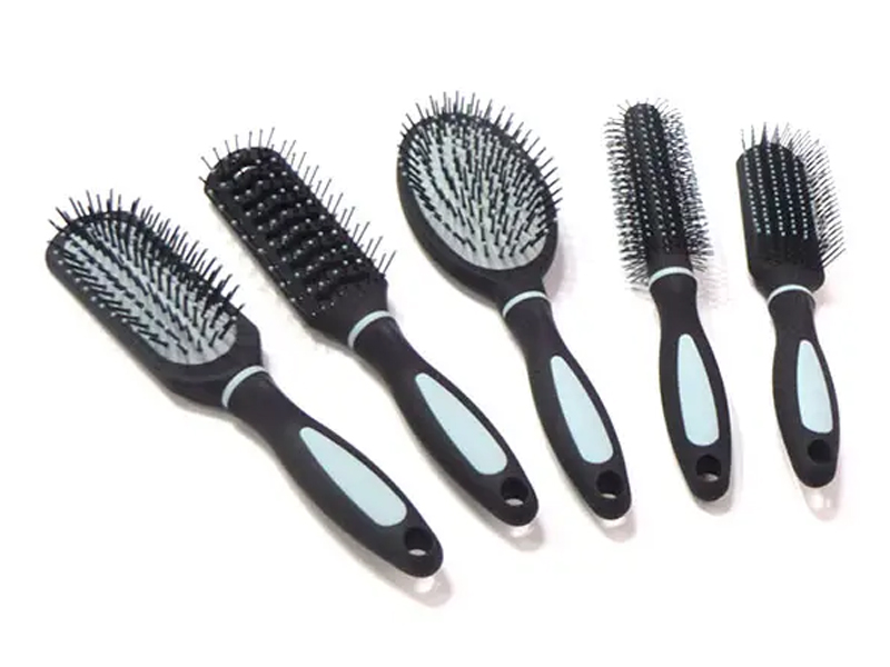 Plastic Handle Detangle Hard Bristle Scalp Massager Comb Set