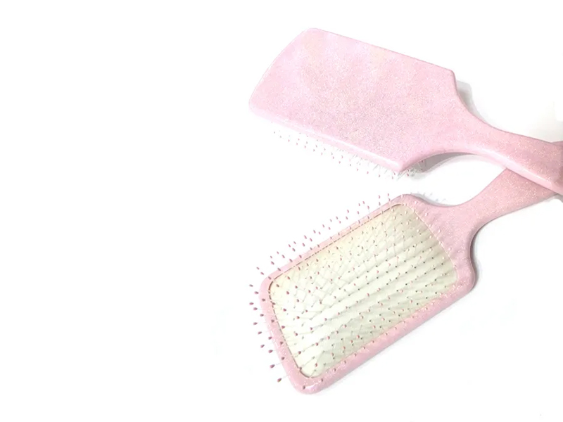 Pink Plastic Fancy Paddle Hair Brush