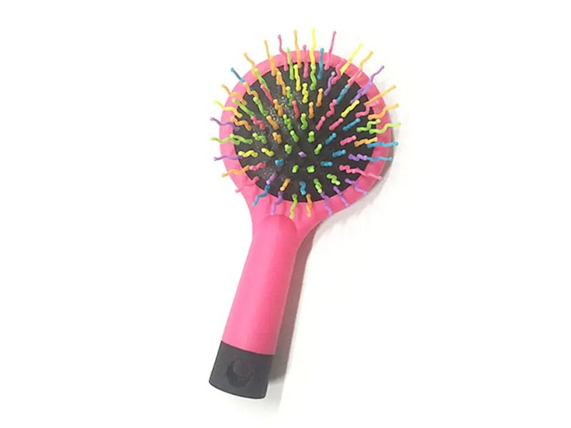 Babaeng Rainbow Black Ball Tip Soft Touch Detangling Cushion Hair Brush