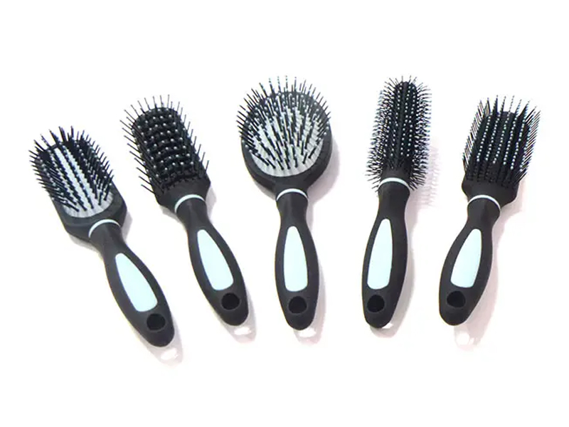 Plastic Handle Detangle Hard Bristle Scalp Massager Comb Set