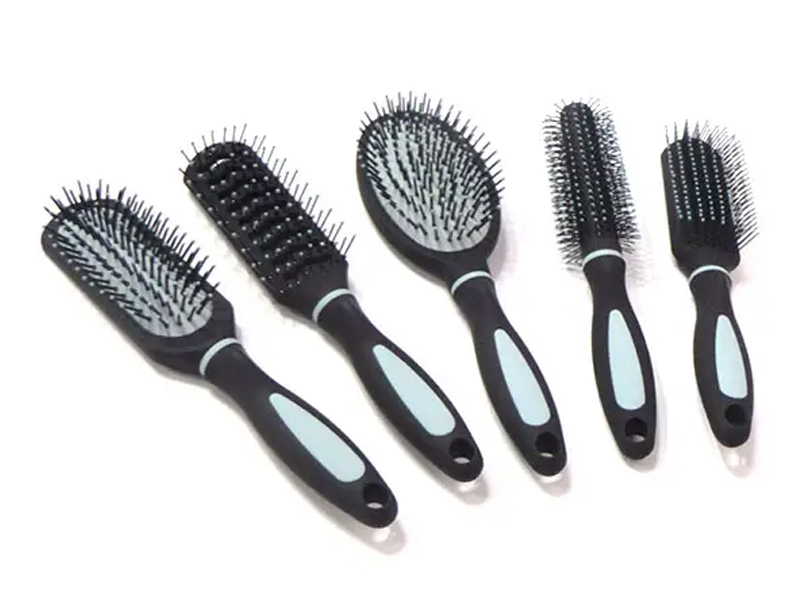 Rubber Coating Plastic Hair Brush Set