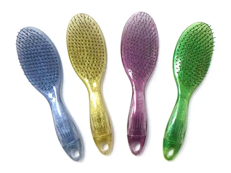 Transparent Detangling Glitter Hair Brush