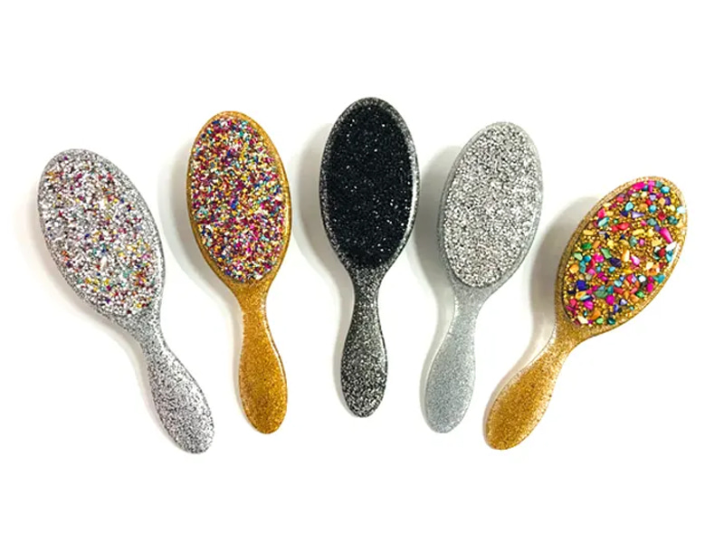 Alahas Bling Oval Plastic Hair Brush na May Handle