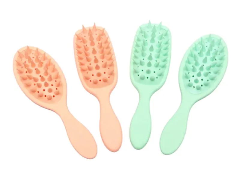 Rubber Coating Scalp Massage Detangling Brush
