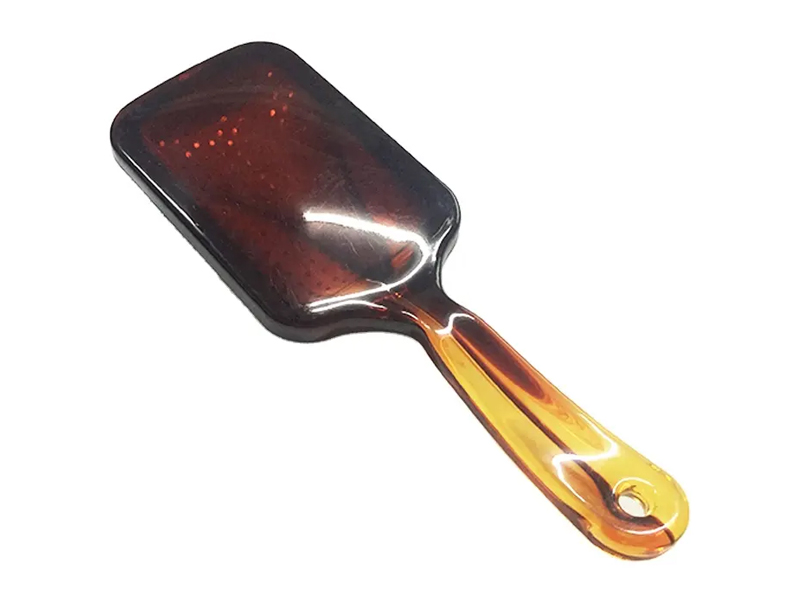 Amber Color Paddle Hair Brush na may Metal Pins