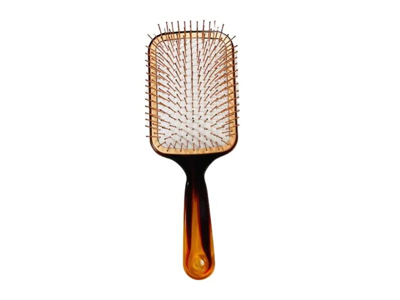 Amber Color Paddle Hair Brush na may Metal Pins